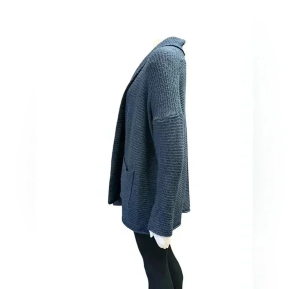 Tahari EUC  Knit Longsleeve Open Cardigan Navy Blue Size XL - Picture 3 of 9